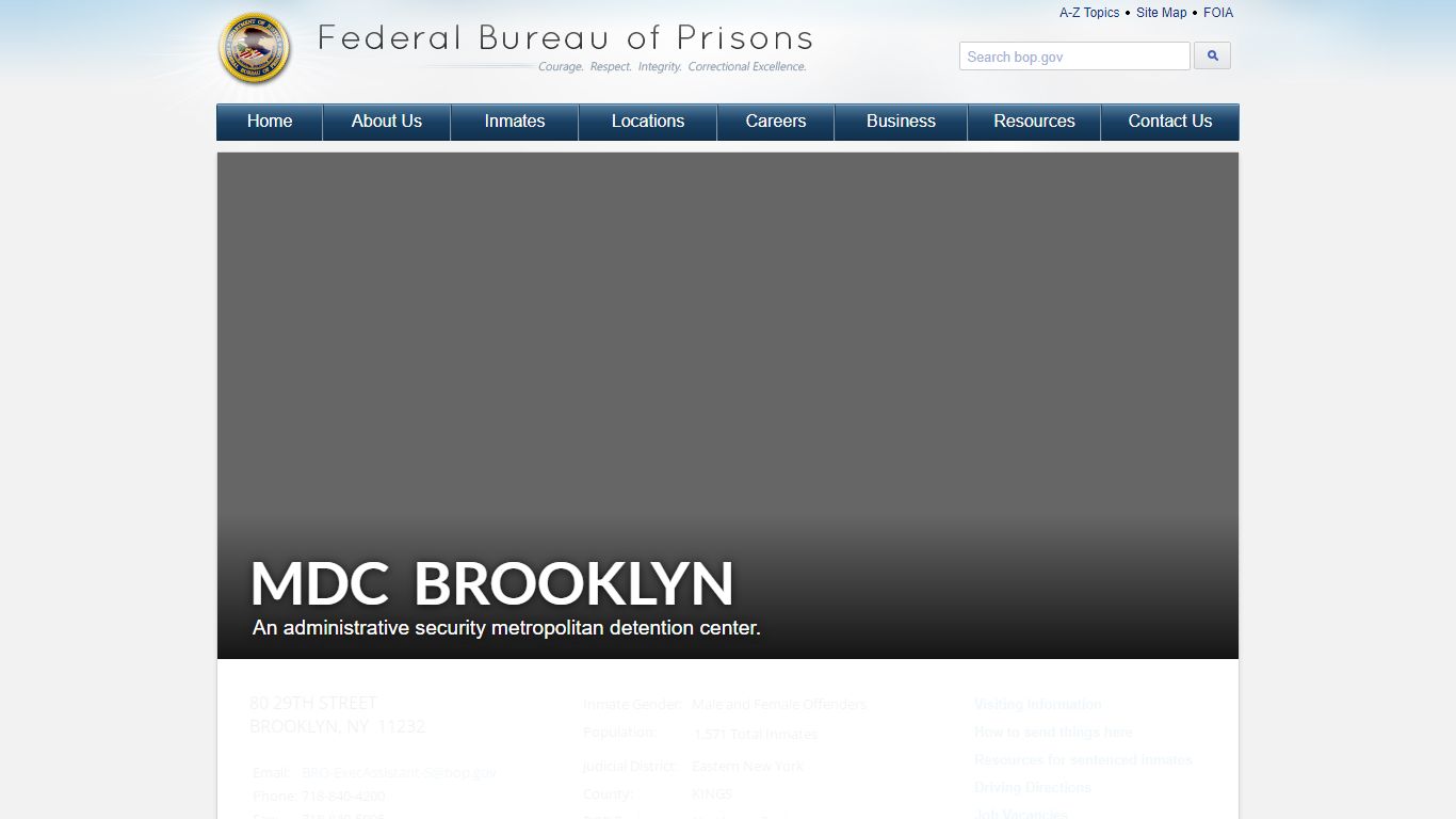 MDC Brooklyn - Federal Bureau of Prisons